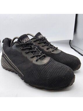SkoKod Mens Size 10.5 Black Steel Toe Safety Shoes Slip Resistant Durable